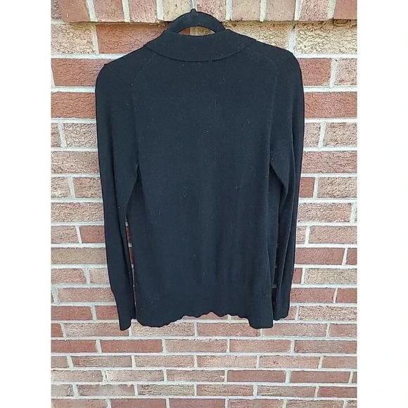 Banana Republic Black Open Front Cardigan Women's Size Small Wool Cashmere Blend - Picture 3 of 7